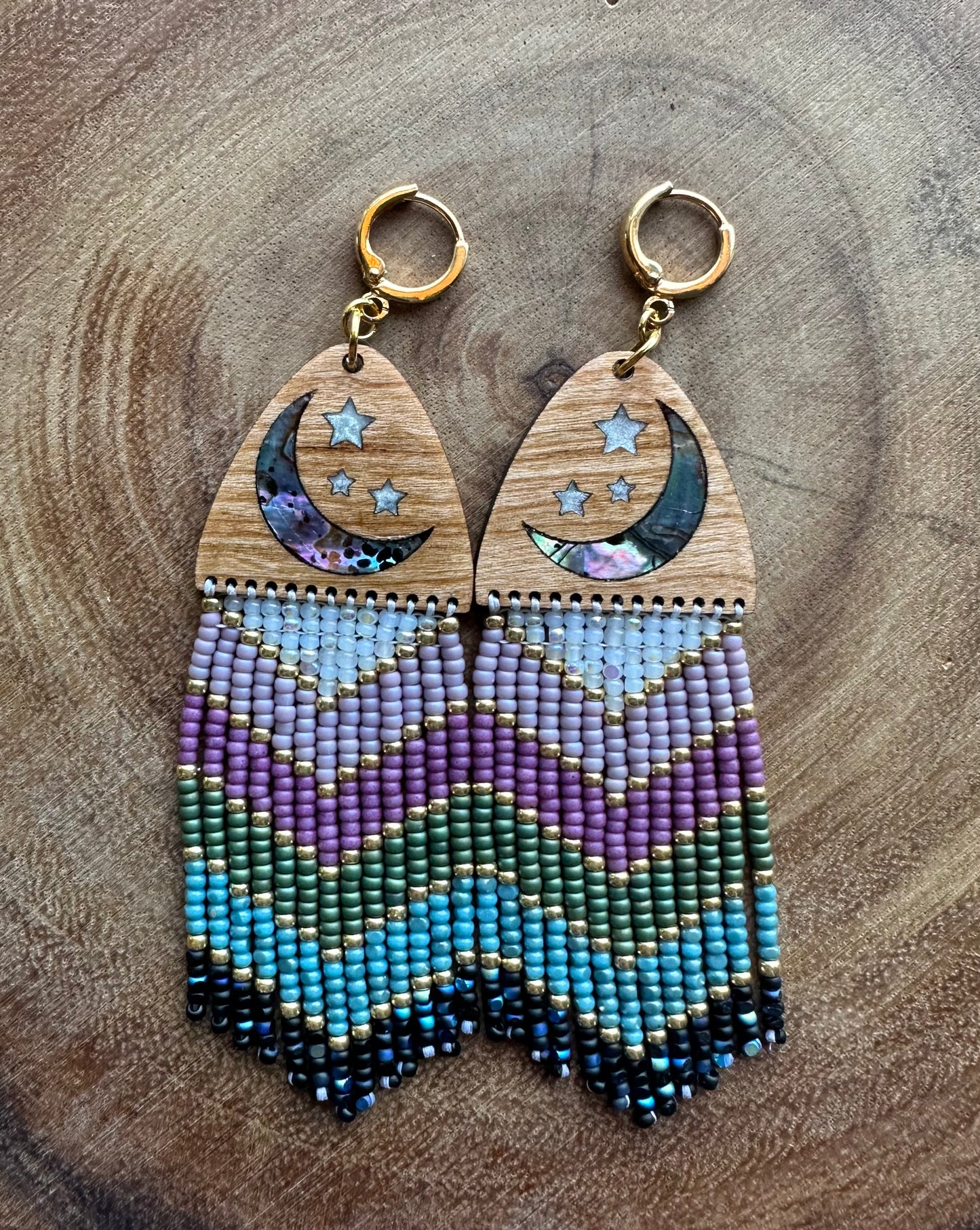 Abalone Moon earrings