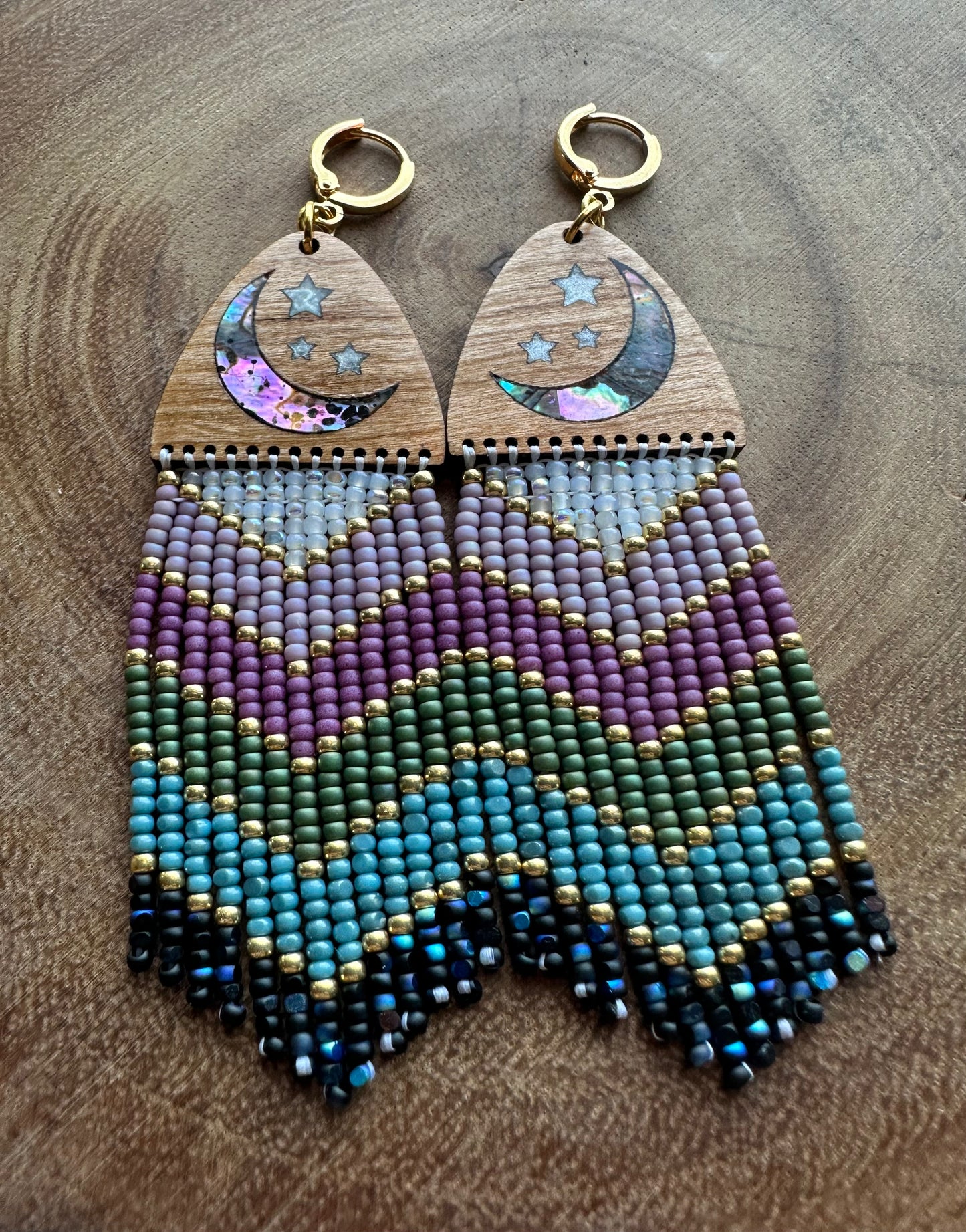 Abalone Moon earrings