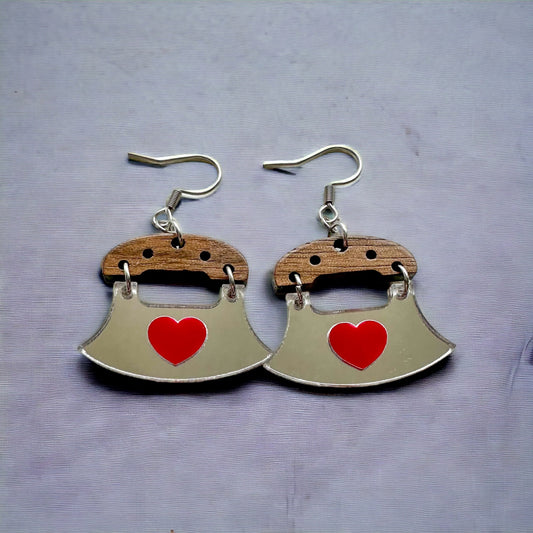 Mirror Uluaq Earrings with hearts