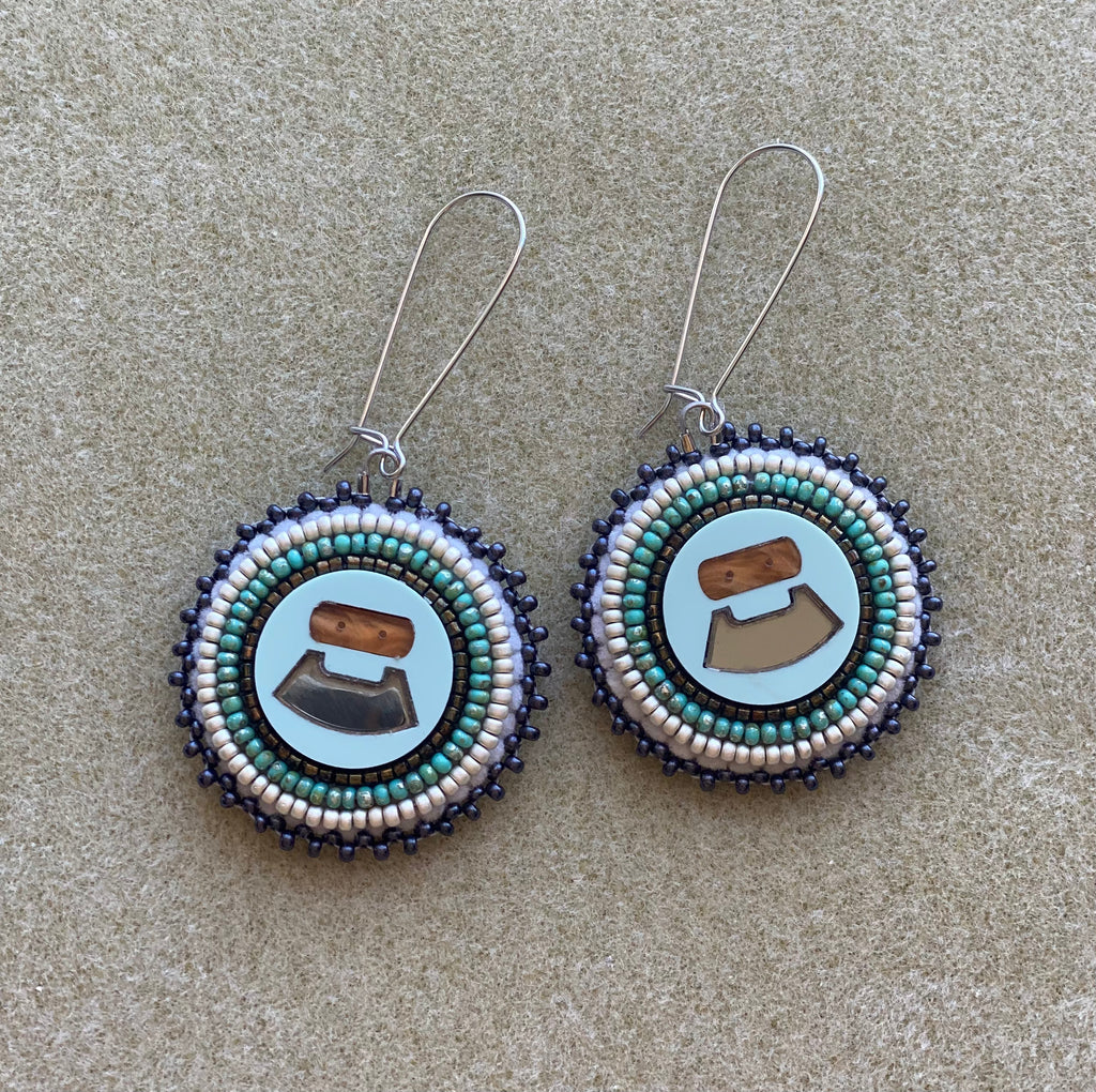 Beaded uluaq earrings