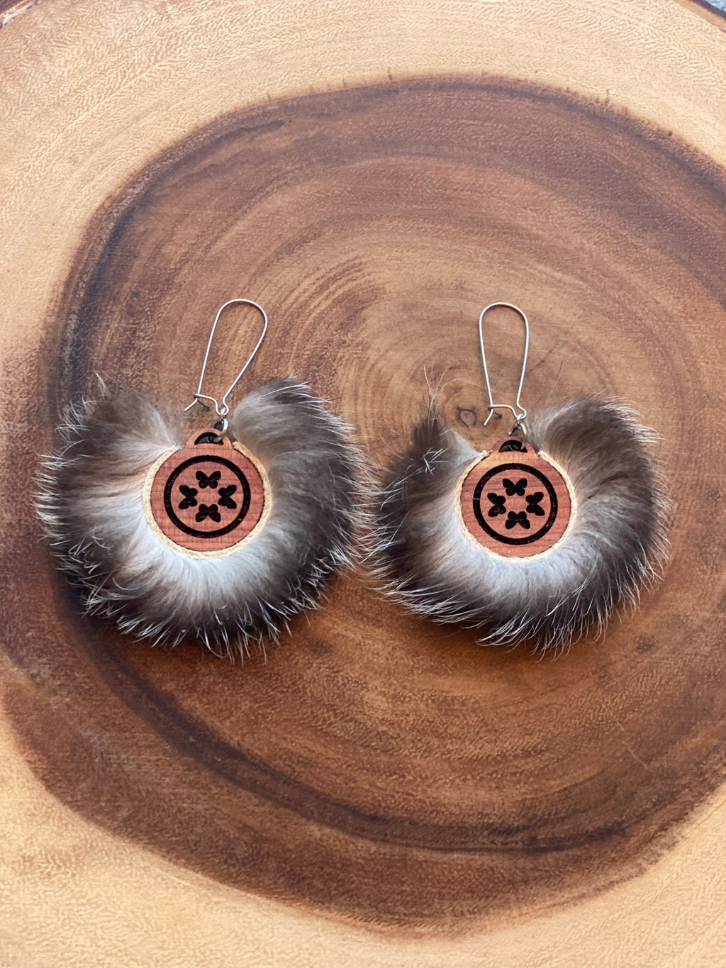 Yup’ik style dance fan earrings
