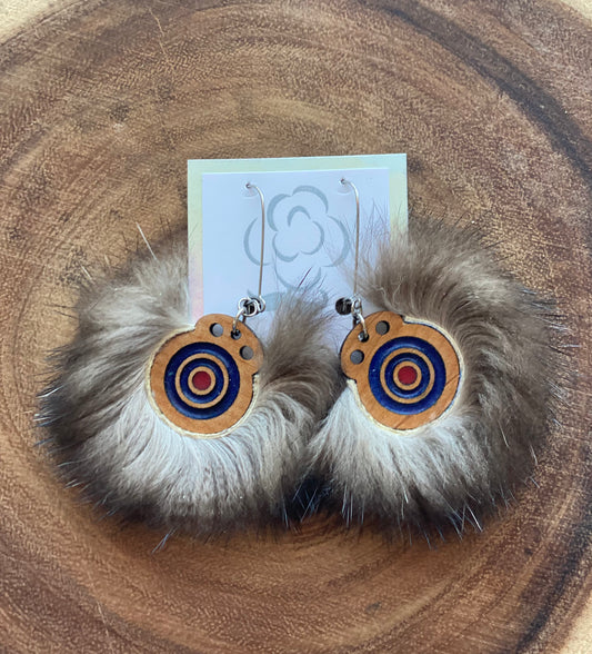 Yup’ik style dance fan earrings