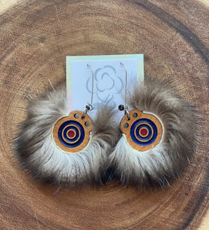 Yup’ik style dance fan earrings