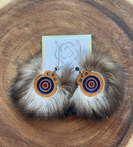 Yup’ik style dance fan earrings